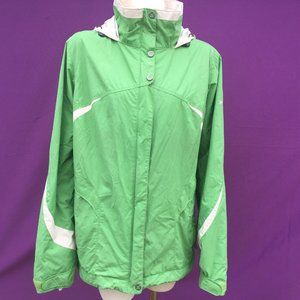 COLUMBIA women's  3-in-1 hooded interchange green omni shield  jacket size--L